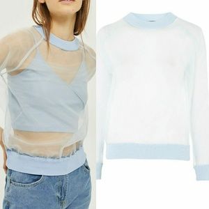 Topshop Sheer Knit Sweatshirt